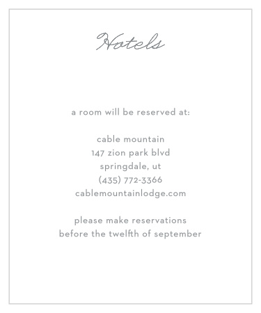 Help out-of-town guests make travel plans for your wedding with the Bold & Blissful Accommodation Cards.