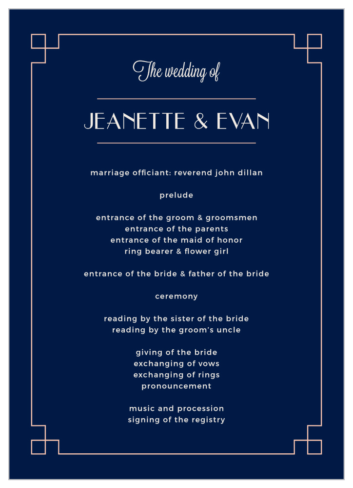 Coney Island Wedding Programs