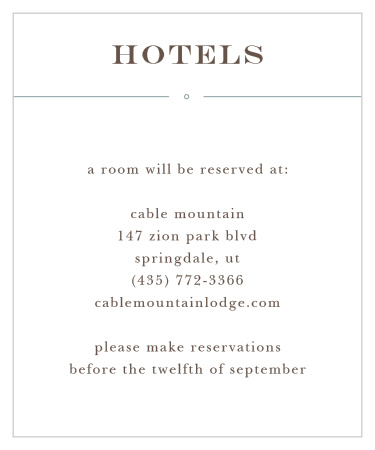 Tell guests about the best places to stay with the Double Exposure Accommodation Cards from the Love Vs Design Collection at Basic Invite.