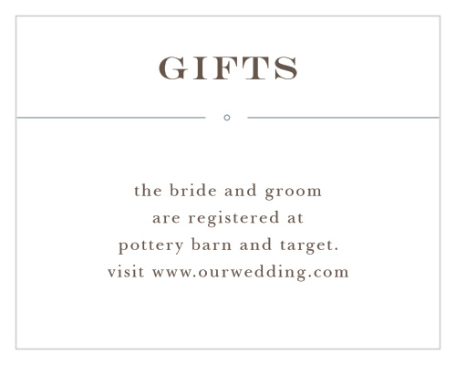 Give guests your registry info with the Double Exposure Registry Cards.