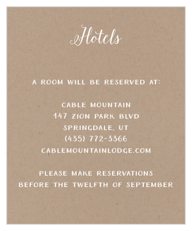 Help guests find the best place to stay for your wedding with the Rustic Love Accommodation Cards.