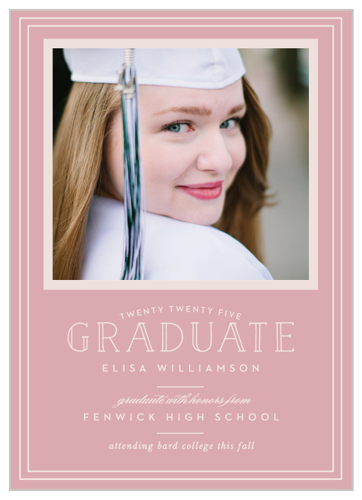 Announce your graduation with the sophistication of the Traditional Frame Graduation Announcements.