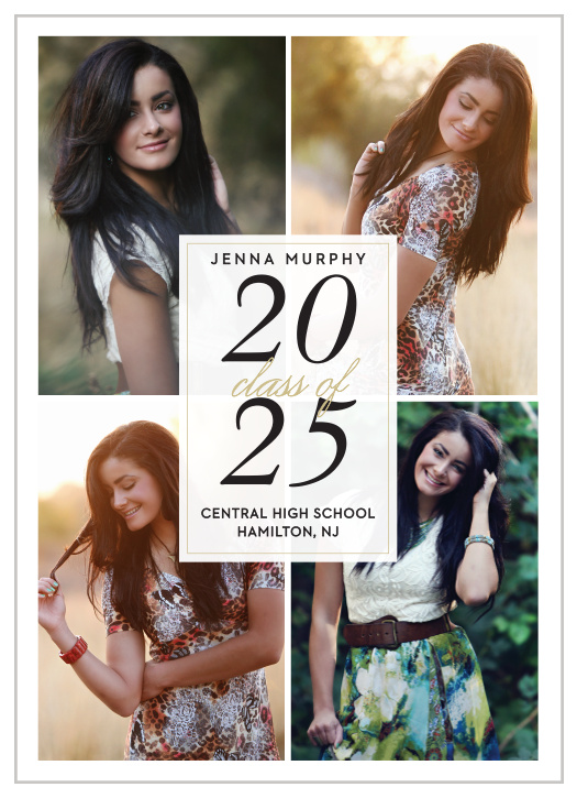Show off four of your best grad shots with the Photo Quad Graduation Announcements.