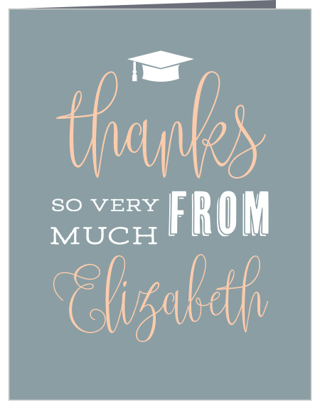 Share your gratitude with cards to match your announcements with the Congrats to the Grad Graduation Thank You Card. 