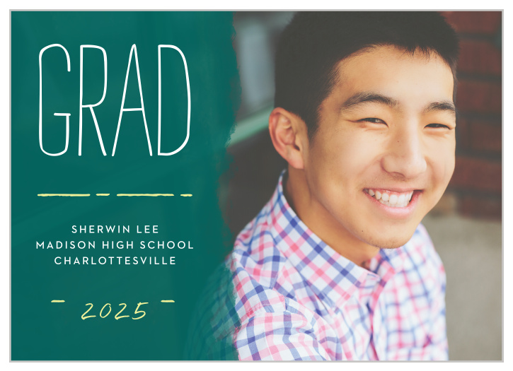 Announce your upcoming ceremony with the laid-back style of the School Board Graduation Announcements.