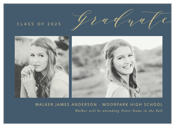 Send announcements with the contemporary sophistication of the Modern Calligraphy Graduation Announcements