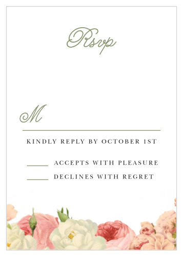 Vintage flowers line the bottom of the Alluring Florals Response Cards.