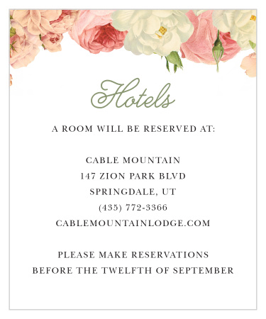 Make sure guests know where to stay with the Alluring Florals Ceremony Cards.