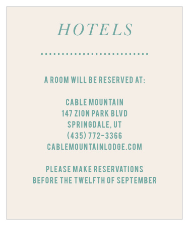 Cater to your out-of-town guests with the rustic simplicity of the Just Loverly Accommodation Cards.
