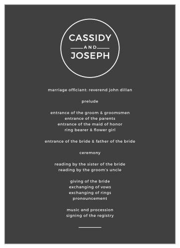 The Live Simply Wedding Programs are an easy way to guide your guests through your wedding day. 