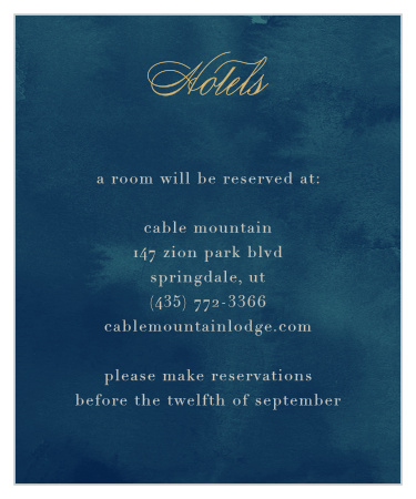 Let guests know about hotel reservations you have made for them with the Geometric Dreams Foil Accommodation Cards.