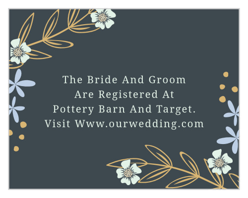 Whimsical flowers almost seem to sway at the corners of the Radiant Garden Foil Registry Cards.