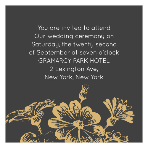 Create customized invitations to your elegant wedding ceremony with the Vintage Blooms Foil Ceremony Cards.