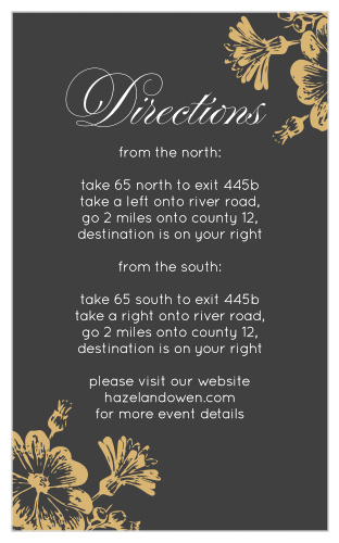 Beautiful flowers grace the top right and bottom left corners of the Vintage Blooms Foil Direction Cards.