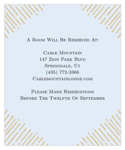 Frame your travel reservations with the rays of the Dazzling Diamond Foil Accommodation Cards.