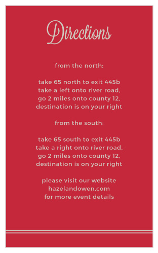 Help guests make hotel reservations with the Rhapsody in Red Accommodation Cards. 