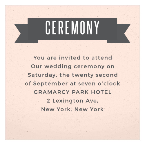 All Aboard for the wedding of your dreams! The All Aboard Ceremony Cards, with their stylish ribbon, are a great way to inform guests of the date, time and location of your wedding ceremony.