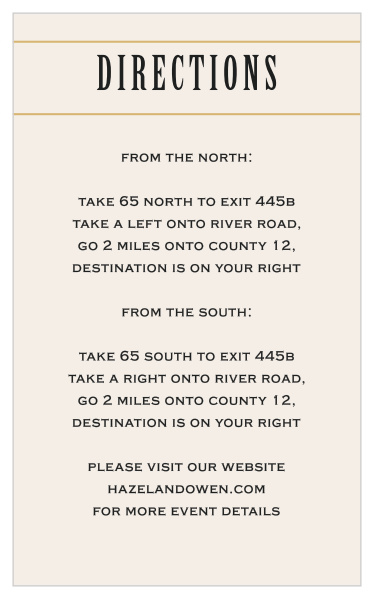 Direct guests to your elegantly contemporary wedding venue with the Diamond Field Foil Direction Cards.