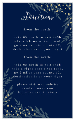 Direct guests to your romantically rustic wedding venue with the Forest Glow Direction Cards.