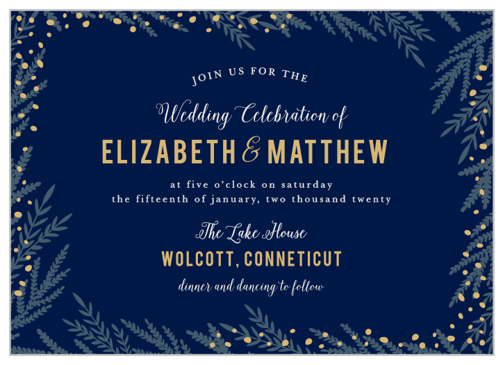 Create romantic invites that shine with the Forest Glow Foil Wedding Invitations.