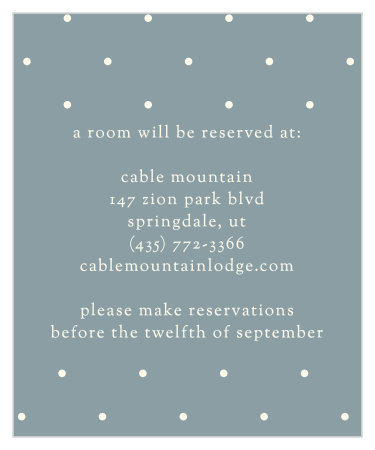 The Scrolling Monogram Accommodation Cards’ opulent design is perfect for giving guests reservation information.