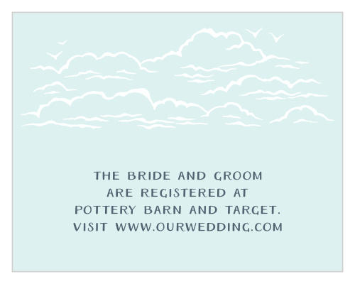The Modern Beachside Registry Cards make it easy for guests to find your wedding registries.