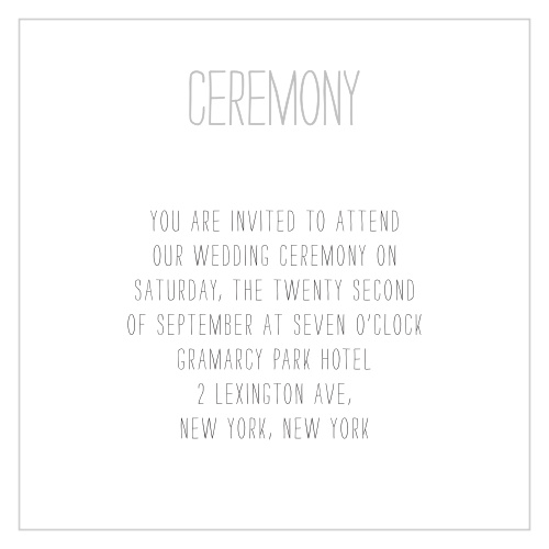 Give guests all the information they need with the Pretty Lights Foil Ceremony Cards.