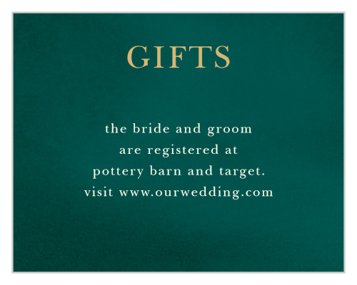 Let your guests know where you're registered with Deco Love Foil Registry Cards.