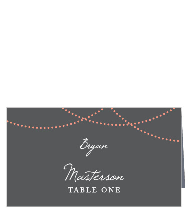Dotted lines with the look of lights embellish the top of the String Lights Place Cards.