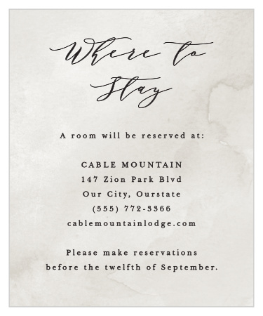 Suggest the best local hotel to out-of-town family and friends with our Passionate Forever Accommodation Cards.