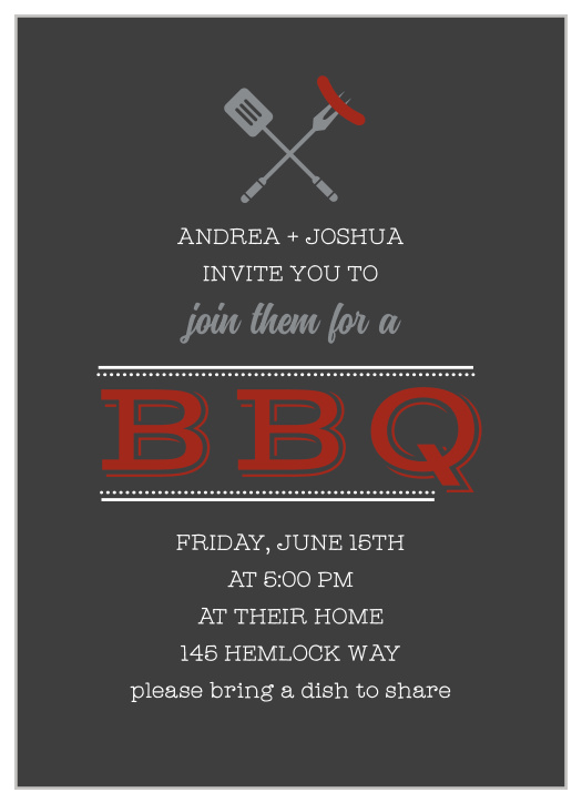 Invite friends and family for a relaxed Barbecue with the Laid-Back Cookout Party Invitation.