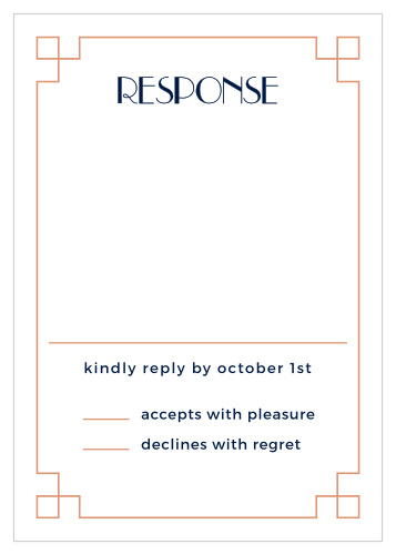 An art deco border frames your text on the Coney Island Foil Response Cards.