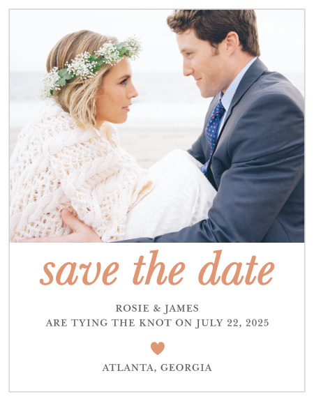 The Sophisticated Shimmer Foil Save-the-Date Cards are a simple yet tasteful way to share your important information with your friends and family.
