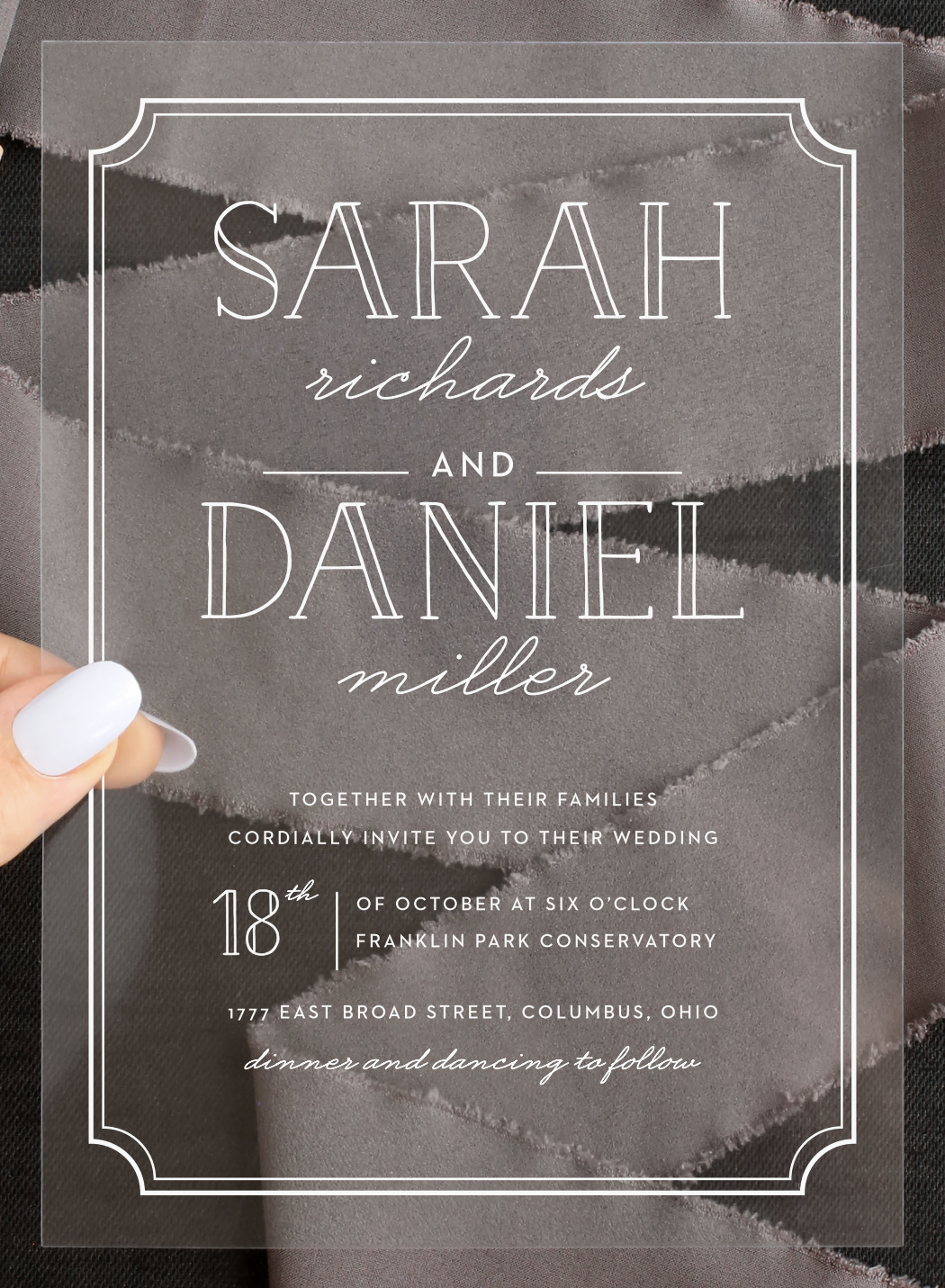 Framed Type Clear Wedding Invitations