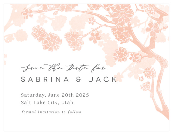 Announce your big day in style with our Tree Blossoms Save the Date Magnets.