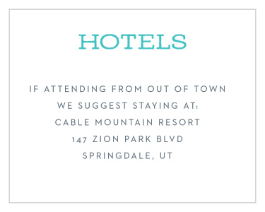 Recommend the best local hotels to your guests with our Candy Party Bar Mitzvah Lodging Cards, customizing the colors and fonts on the card to match the rest of your order.