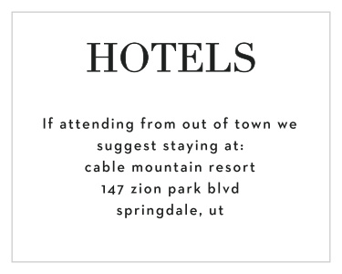 Do your guests know where to stay? Make sure they do with the Bold Names Bar Mitzvah Lodging Cards.