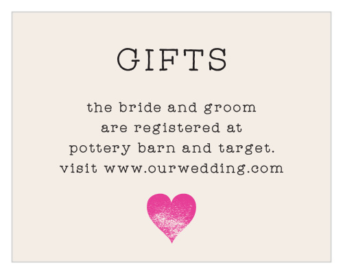 Our Passing Notes Registry Cards are artificially yellowed, which, alongside the vintage-print typeface and faded pink heart at the bottom, creates a beautifully aged appearance.