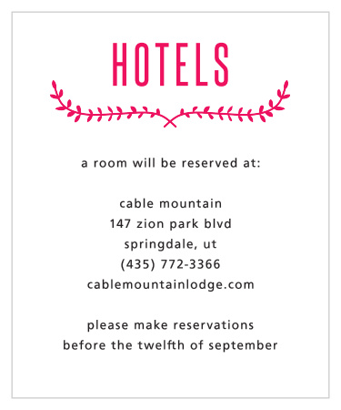 Simply Krafty Accommodation Cards are essential for guaranteeing your guests the best local hotels.