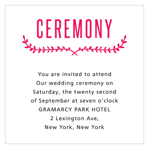 Simply Krafty Ceremony Cards give you the opportunity to invite only certain guests to a smaller, more intimate ceremony.