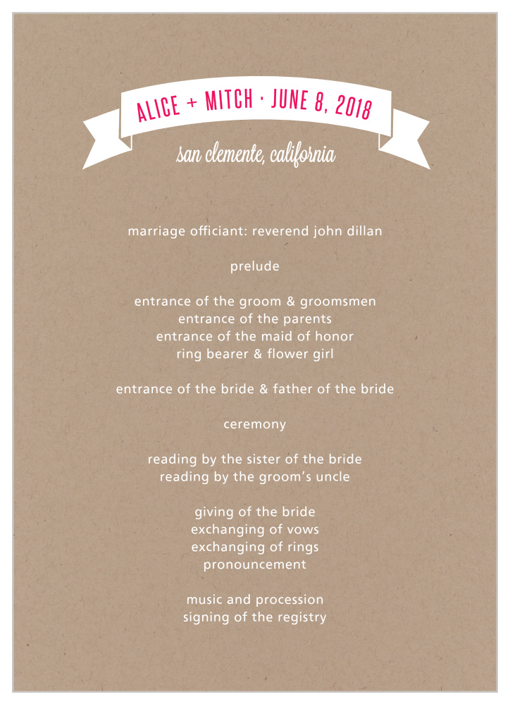 Simply Krafty Wedding Programs