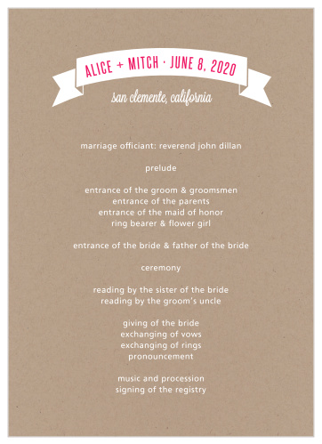 Guide your guests through every single moment of your ceremony, each more precious than the last, with our Simply Krafty Wedding Programs.
