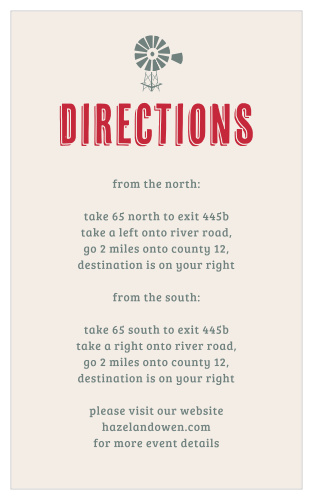 Ensure that your guests arrive at the venue of your choice with Do-Si-Do Direction Cards.