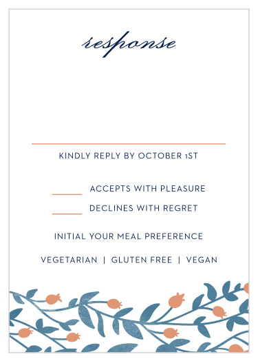 Personalize your custom RSVP cards with the Vintage Vines Foil Bat Mitzvah Response Cards.