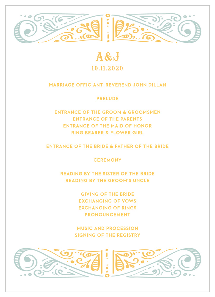 Cheerful Celebrations Wedding Programs