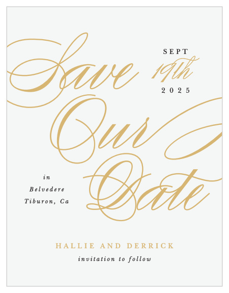 Be sure family and friends pencil your wedding date into their calendars when you send out our Timeless Classic Save the Date Magnets.