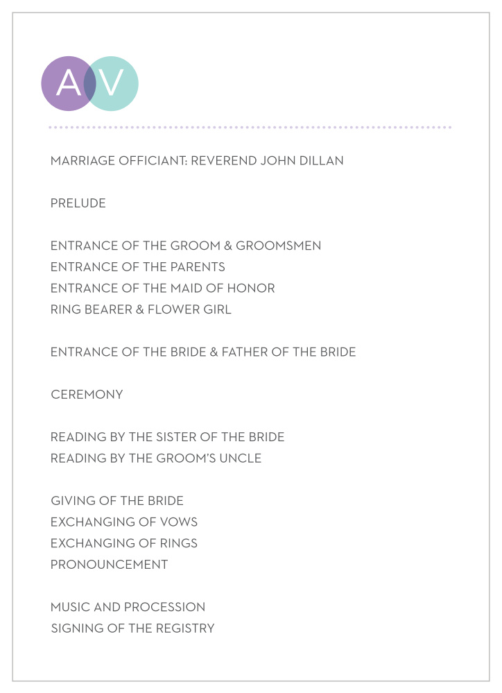 Union Bliss Wedding Programs