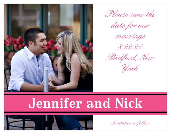 Our Diamond Cowgirl is a wonderful choice for a photo save the date card to introduce your wedding date.