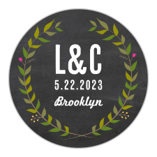Chalkboard Wreath Stickers are perfect for sealing envelopes, decorating stationary, and marking calendars.