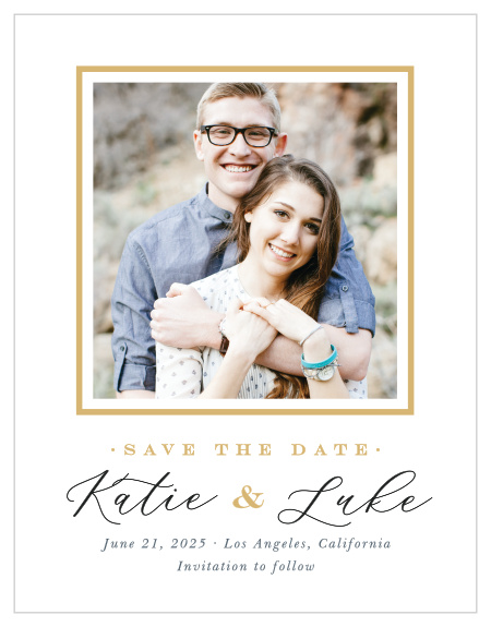 Share your big news with family and friends, using our modern Photo Romance Save the Date Magnets!